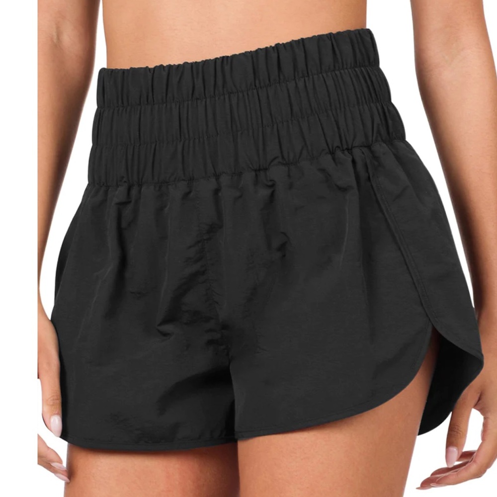 Zenana boutique athletic shorts in black
